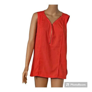 Calvin Klein Women's Zip Front Tank, Tango Salmon XLarge Summer